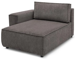 Modulo divano in velluto a coste marrone chiaro, angolo sinistro Nihad modular - Bobochic Paris