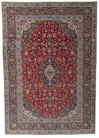 Kashan Tappeto 360x250 Rosso (Iran) Annodato A Mano