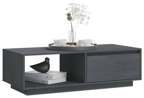 Tavolino da salotto grigio 110x50x33,5cm legno massello di pino