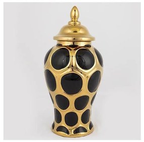 Vaso in ceramica 33,8x16 cm oro/nero