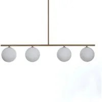 Lampadario in acciaio verniciato ottone anticato cm. L.95 P.15,5 H.90