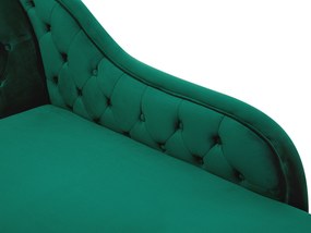 Chaise longue sinistra in velluto verde NIMES Beliani