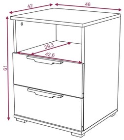 Comodino NED rovere Sonoma