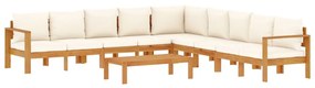 Set divano da giardino 6 pz con cuscini in massello di acacia