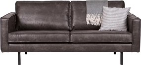 Divano nero con rivestimento in finta pelle 190 cm Rodeo – WOOOD