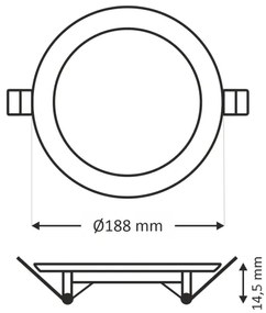 Lampada LED da incasso CIRCLE LED/15W/230V 6500K diametro 18,8 cm bianco