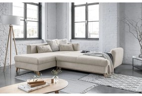 Divano angolare beige allungabile/con contenitore (con penisola a sinistra/a L) Scandic Lagom – Miuform