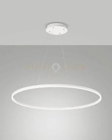 Leo sospensione bianca a led 60w 4000k 6700lm d.100cm dimmerabile dali