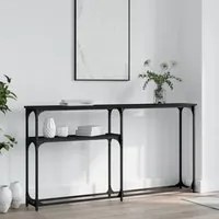 Tavolino Consolle Nero 145x22,5x75 cm in Legno Multistrato 834095