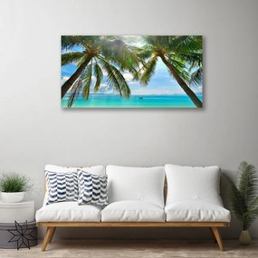 Quadro su tela Paesaggio del mare della palma 100x50 cm