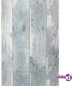 Noordwand Topchic Carta da Parati Wooden Planks Grigio e Blu