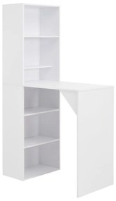Tavolo Da Bar Con Mobiletto Bianco 115x59x200 Cm /