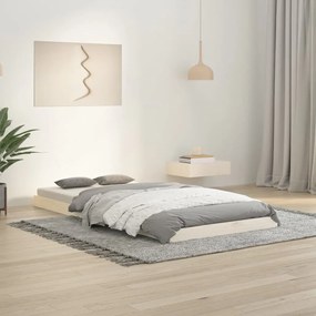 Giroletto Bianco 90x190 Cm Single İn Legno Massello Di Pino /
