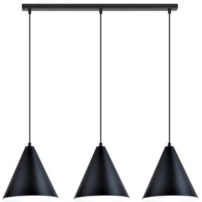 Sospensione Nordica Ninhursag 3 Luci In Acciaio Nero