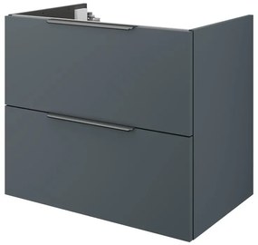 Mobile da bagno sotto lavabo SENSEA Neo grigio laccato lucido L 75 x H 64 x P 48 cm 2 cassetti, lavabo non incluso