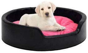 Lettino per Cani Nero e Rosa 99x89x21 cm Peluche e Similpelle