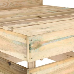 Divano centrale da giardino su pallet legno di pino impregnato