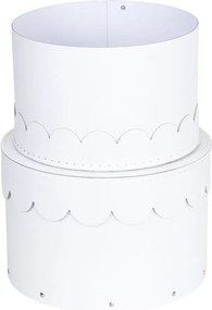 Scatole in set con coperchio bianche in cartone 2 pz ø 26x17,5 cm Wilma Paper Laminate – Bigso