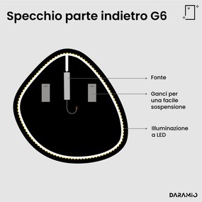 Specchio asimmetrico con luce LED G6