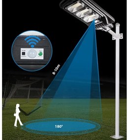Lampada stradale solare LED con sensore LED/180W/6V 6500K IP65 + telecomando