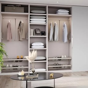 Appendiabiti regolabile per armadio 60 - 83 cm grigio pietra in Acciaio e Tecnoplastica