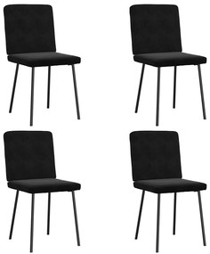 Sedie Da Pranzo 4 Pz Nere İn Velluto /