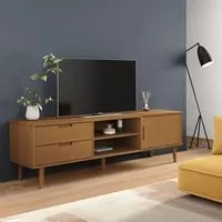 Mobile TV MOLDE Marrone 158x40x49 cm in Legno Massello di Pino 4013412