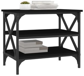 Tavolino nero 55x38x45 cm in legno multistrato