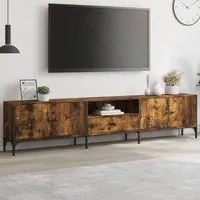 Mobile TV Cassetto Rovere Fumo 200x25x44 cm Legno Multistrato 838990