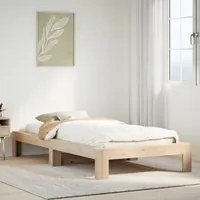 Letto senza Materasso 75x190 cm in Legno Massello Pino 855340