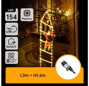 Aigostar - Decorazione natalizia LED da esterno 154 LED/3,6W/230V/8 funzioni 1,6 m IP44 bianco caldo