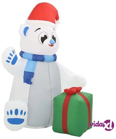 vidaXL Orso Polare Gonfiabile Natalizio con LED Interni Esterni 1,8 m