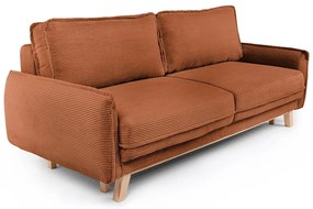 Divano letto in velluto a coste arancione 218 cm Tori - Bonami Selection