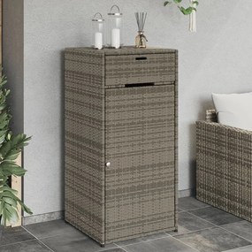 Armadietto Portaoggetti Giardino Grigio 55x55x111cm Polyrattan /