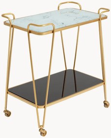 Carrello bar con piano effetto marmo West Coast