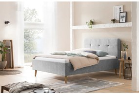 Letto matrimoniale imbottito grigio chiaro rete non inclusa 140x200 cm Smart – Meise Möbel