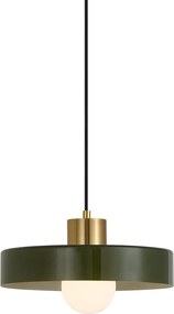Lampada a sospensione retrò ottone con verde per sistema a binario monofase - Iconic Jina