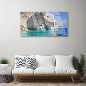 Quadro su vetro Paesaggio acquatico del lago di mare 100x50 cm