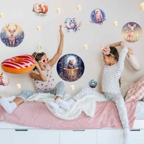 Adesivi murali per bambini - Animali della foresta in cerchio | Inspio