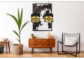 Lampadario su filo MILO 2xE27/60W/230V dorato/nero