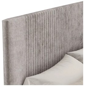 Letto matrimoniale imbottito beige con contenitore con rete inclusa 140x200 cm Etero – Maison de Rêve