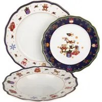 Set 3 pezzi posto tavola regali Natale in porcellana