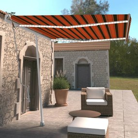 Tenda Automatica Sensore Vento E Led 300x250 Cm Arancio Marrone /