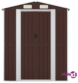 vidaXL Capanno da Giardino Marrone Scuro 192x108x223cm Acciaio Zincato