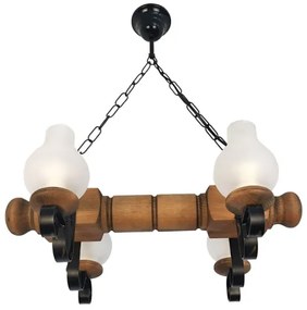 Brilagi - Lampadario a sospensione con catena RUSTIC 4xE14/40W/230V faggio