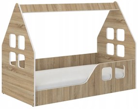 Letto per bambini Casa Montessori 140 x 70 cm in quercia sonoma destra