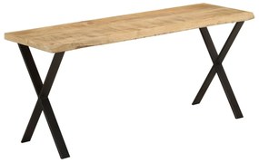 Panca Con Bordi Vivi 105 Cm İn Legno Massello Di Mango /