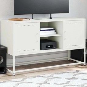 Mobile Tv Bianco 100,5x39x60,5 Cm İn Acciaio /