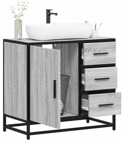 Mobile Lavabo Bagno Grigio Sonoma 65x33x60 Cm Legno Multistrato /