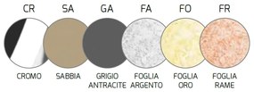 Plafoniera Contemporanea Clover Met. Foglia Argento Vetro Bianco 6 Luci E27 70Cm